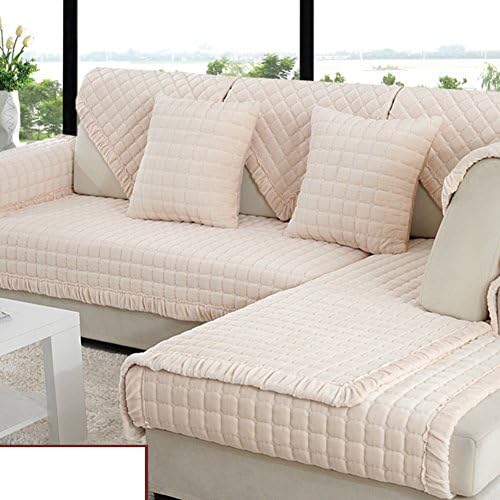 Sofa Slipcovers,Sofa Covers,Protector FurnitureWinter padded real leather slip plush sofa cushions/ cushion/ by black velvet fabric sofa towel-F 90x160cm(35x63inch)