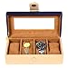 Leather World Beige/cream Watch Box Case for 4 Watches High Quality PU Leather Transparent Lid RS.649.00