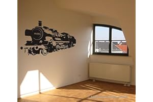 blattwerk-design Wandtattoo - Dampflokomotive P8 - Preußen - Zug (930 mm x 600 mm, M070 Schwarz)