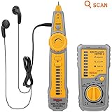 Tacklife CT01 Classique Détecteur Testeur de Câbles RJ45 RJ11 pour Câble Réseau Test de Ligne Téléphonique Contrôle de Continuité Indicateur de Batterie Faible avec Lumières LED Idéal Cadeau pour La Fête des Pères