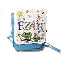 Kindergartenrucksack mit Namen, Frosch, Rosirosinchen, personalisierter Kinderrucksack