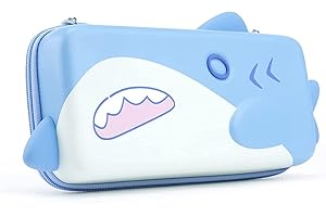 Geekshare Cute Carry Case kompatybilny z Nintendo Switch/Switch OLED - Przenośny futerał podróżny Hardshell Slim pasuje do konsoli Switch i akcesoriów do gier - Shark
