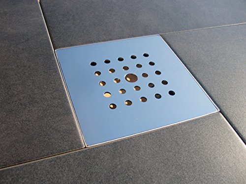 Edelstahl Wasserablauf Einbaurahmen 150×150 Fliesen Ablauf Dusche Bad - 3