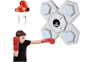 YAASIER Macchina da Boxe Musicale, Music Boxing Machine Adulti con Luce a LED, Bluetooth Elettronica Boxe Macchina da Parete con Guanti per Exercise, per Adulti e Bambini