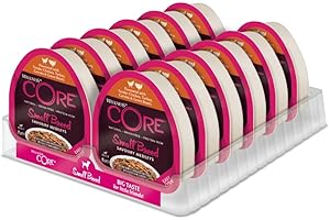 Wellness CORE Small Breed Savoury Medleys, Pâtée pour Chien de Petite Race, à Haute Teneur en Viande, Poulet & Dinde, 12 x 85 g