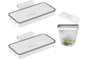 ZBHDEYG 2 soportes para bolsas de basura, accesorios de camping, cubo de basura colgante, cubo de basura plegable, accesorios de cocina, accesorios con cremallera para camping, cubo de basura portátil