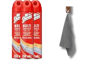 Multi-Surface Polish Original 250ml Pack of 3 with NaturaGlow Multi-Purpose Microfibre Cloth Pack of 1– Ultimate Shine and Protection for All Surfaces