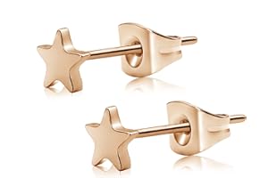 ARTSKIN Pendientes de estrella de titanio hipoalergénico sin níquel para pieles sensibles Pendientes planos pequeños para adolescentes y mujeres