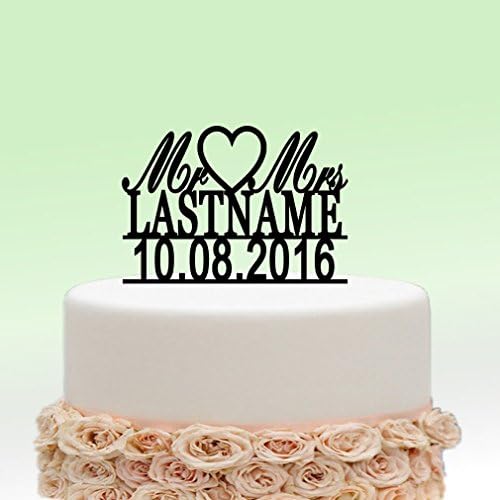 vspg Personalised Cake Topper (Mr&amp;Mrs design1, Black)