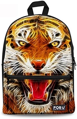 Injersdesigns Fire Lion Fashion Backpack for Teens Tiger Patterned