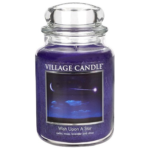 Village Candle 106326019 Wunsch Stern Duftkerze 737 g, Glas, violett, 10.5 x 10.1 x 15.4 cm