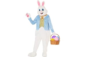 MORPHSUITS Morph Costumes Easter Bunny Costume Adult Deluxe Bunny Rabbit Mascot Outfit for Adults Men Available L XL