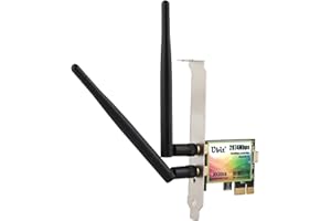 Ubit Carte réseau Gigabit,Puce Intel AX200 Max 2974 Mbit/s,BT 5.2,802.11AX Double Bande (2,4/5 GHz) Carte WiFi PCIe, MU-MIMO, OFDMA, Ultra Faible Latence, Prend en Charge WIN10/11 64 bit