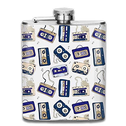 Fish Group Full Printed No Funnel Presock Petacas,Stainless Steel Hip Flask 7 Oz
