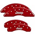 MGP Caliper Covers - Brake Caliper Covers 2021-2023 Jeep - 2022 Grand Cherokee WK- wheels excluded, 2023 Grand cherokee Summit Reserve 5.7L - Front and Rear Set - Red