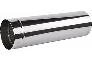 PROSTKO LTD Stainless Steel Stove Pipe - 100mm / 4", Length 500mm - Chimney Flue Liner Rigid Tube