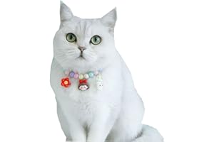 LtuzPet Macron Beads Dog Collar Necklace Jewelry Pearls Necklace Collar with Pendants for Small Girl Dogs Puppy