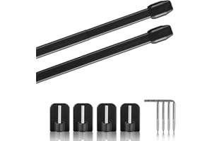 BESTLIVINGS Lot de 2 tringles à rideaux extensibles, 2 tringles à rideaux avec crochets auto-adhésifs - Fixation sans perçage (couleur : noir, taille : 40-60 cm)