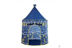 LALIA Spielzelt rund für Mädchen oder Jungen, 135cm hoch. Burg Turm für Prinzen, Pop up Super einfach und schnell auf- und abbauen Schloss Spielhaus Zelt