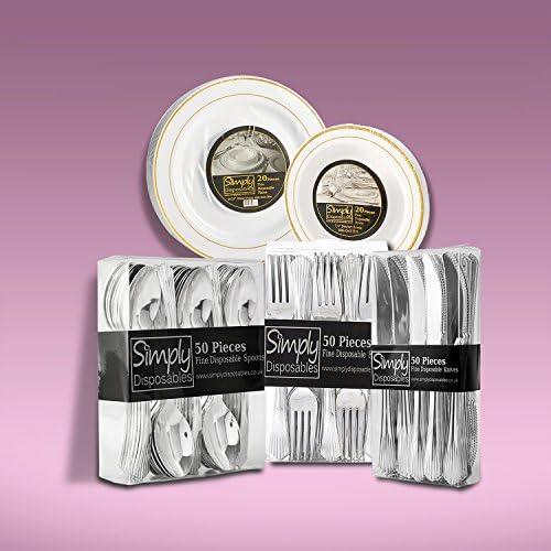 190 Piece Disposable Dinner Set With Gold Rims For Up To 20 People
