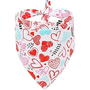 Valentine's Day Dog Bandana Reversible Triangle Bibs Scarf Accessories for Dogs Cats Pets Large