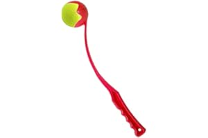 ANAMZ Ball Thrower Dog Hands Free Dog Ball Launcher Pick Up and Throw Play - Tennis Ball and Launcher Toy - Puppy Toys, Toys for Dogs Exercise & Training for Large Medium Small Dogs (1Pc 36cm Launcher Red)