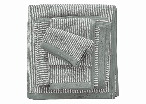 Marc O'Polo Handtuch 730007-202-070 Timeless Tone Stripe, 50 x 100 cm, 100% Baumwolle, grün / weiß