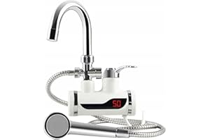 Vokot R2 Rubinetto Miscelatore elettrico con doccetta e controllo digitale, caldaia scaldabagno con display, riscaldamento acqua istantaneo