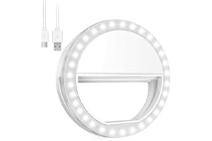 ORIA Selfie Licht, 36 LED Ringleuchte, Selfie Kamera Licht mit 3 Einstellbare Helligkeit, USB Wiederaufladbare Verstellbares Ringlicht für alle Handys, Tablets