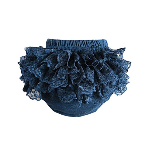 Girl Baby's Cotton Lace Ruffle Bloomer and Underwears Nappy,Black,Smill Size
