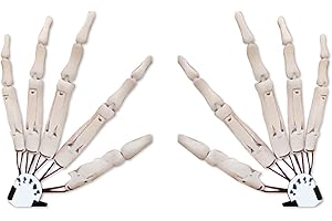 PUNELE Halloween Articulated Fingers,Halloween Finger,Cosplay Skeleton Hand Bone Claw Hand Gloves Fits All Finger Sizes Flexible Joint Skeleton Hands Halloween Party Cosplay Accessories