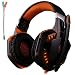 Produktbild SENHAI G2000 Gaming Headset Kopfhörer 3,5 mm Klinke mit LED-Hintergrundbeleuchtung und Mic Stereo Bass Noise Cancelling für Computer-Spiel-Spieler von Senhai (Schwarz + Orange)