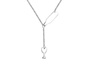 PAURO Damen Edelstahl Weinflasche Bierbecher Y-förmige Halskette, Roségold/Golden/Silber