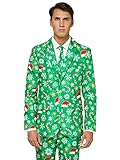 traje hombre verde azulado UN REGALO GENIAL: ¿Estás buscando el mejor regalo de Navidad? Un traje parecido a un jersey feo de Navidad no solo es divertido de llevar, sino también un muy buen regalo de Navidad. Éxito garantizado.