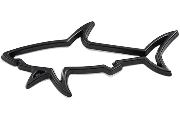 X AUTOHAUX Autocollant Motif Requin Noir décoratif Auto-adhésif 3D Auto Voiture