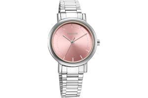Sonata Ladies Essentials Pink Dial Stainless Steel Strap Watch for Women-8174SM03