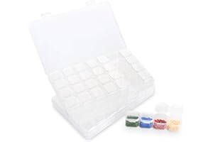 ilauke 2 PCS Diamond Painting Aufbewahrungsbox mit 28 Fächern, Abnehmbare Tasche für Schmuck Display Diamantmalerei Boxes 5D Diamond Painting Zubehör Diamond Stickerei