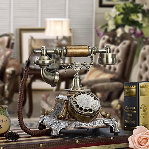 Complex classical rotary dial telephone antique telephone Office in the home living room decoration of antique European telephone