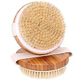 H&S 2 Body Brush Dry Skin Bath Shower Brush Back Scrubber Natural Bristles Exfoliating Cellulite Brush Bamboo Wood