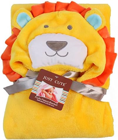Tongchou Baby Infant Newborn Bathrobe Hooded Flannel Fleece Bathing Wrap Blanket Lion
