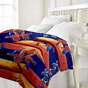 Roman Homes Cotton Cartoon Kids Design Print only Single Bed Reversible AC Blanket (Spider Man)