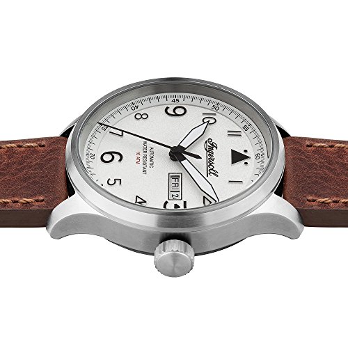 Ingersoll Men's The Bateman Quartz Watch with White Dial and Brown Leather Strap I01801