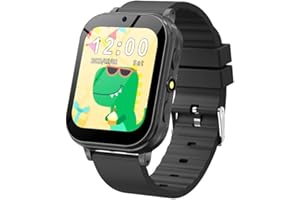 ABUBU SmartWatch para Niños y Niñas, Reloj Inteligente, Fasion, 3 a12 Años, 31 Juegos, Cámara, Grabadora, Calculadora, Despertador y HD Pantalla Táctil, Regalos para Niños y Niñas, Kids A18 (Negro)