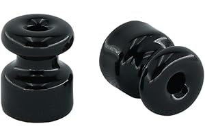 LAMORELL LIGHTDESIGN Isolatore/Isolatori in Ceramica per Cavi Trecciati. ø 18mm. Nero. Confezioni 6/25/50 PZ (25 Pezzi)
