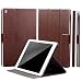 Produktbild iCues Schutzhülle kompatibel mit Apple iPad Air 2 | Manzano Tasche | 360° Standfunktion Puppy Braun | Stand Extra Leicht sehr Dünn Leder - Imitat Book Schutz Etui Flip Case Booklet Hülle Wallet