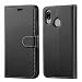 Produktbild Huawei P20 Lite Hülle,Mulbess Premium Handy Schutzhülle Ledertasche im Kartenfach für Huawei P20 Lite Tasche Hülle Leder Etui Schale,Schwarz (Business Style)