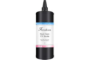FRENSHION 1KG Lastest Uv Hard Resin,45S Fastest Induring,Ultraviolet Solar No Yellewing Resina ad alta trasparenza per la produzione di gioielli Colata e rivestimento,Artigianato fai-da-te