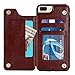 Price comparison product image squarex FANTASTIC Shockproof Flip Cover For iPhone 8 Plus Magnetic Leather Wallet Case Card Slot (Brown, iPhone 8 Plus)