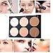 VALUE MAKERS 6 Colour Contour Powder Makeup Palette-Bronzer Highlighting Contouring Beauty Make Up Palette-Professional Contour Kit-Face Eye Powder Foundation Palette+Multifunctional Oval Cream Concealer Liquid Foundation Blending Brushes Free (6 Colour)