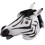 Queenshiny® Latex Pferd Maske Halloween-Party Kostüm (Zebra) - 